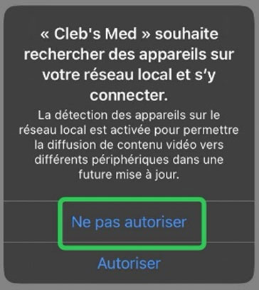 Webcams, image du popup sur IOS